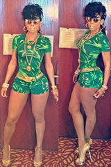 Natural Green Vitality Featured Pant Set