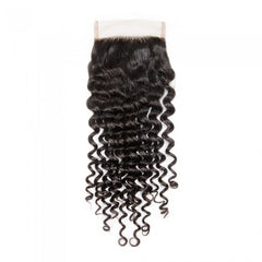 4 X 4 Deep Curly Free Parted Lace Closure