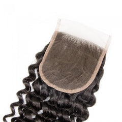 4 X 4 Deep Curly Free Parted Lace Closure
