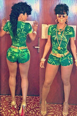 Natural Green Vitality Featured Pant Set