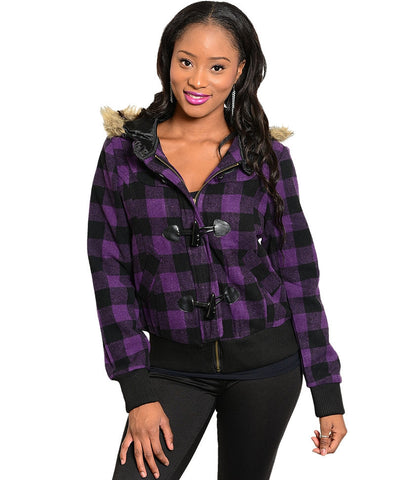 PURPLE BLACK FLANNEL JACKET