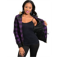 PURPLE BLACK FLANNEL JACKET