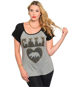 GRAY BLACK CALI TOP