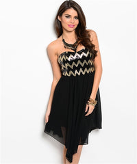 BLACK GOLD EVENING DRESS