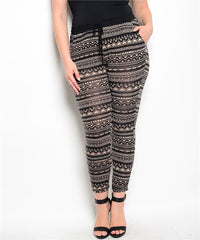 BLACK TAUPE PLUS SIZE PANTS