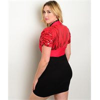 RED W/ SEQUINS PLUS SIZE VEST