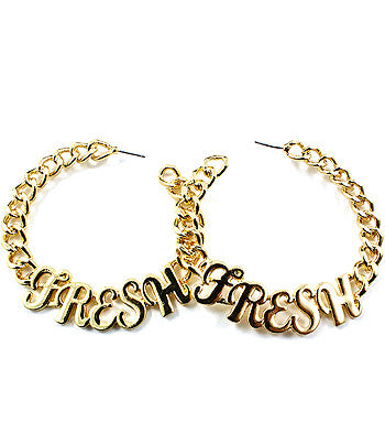 EARRING / HOOP / PHRASES / FRESH / METAL CASTING / CURB CHAIN