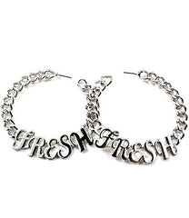 EARRING / HOOP / PHRASES / FRESH / METAL CASTING / CURB CHAIN