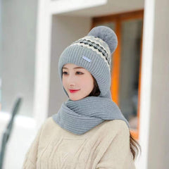 Sweater Hat W/Scarf Attached