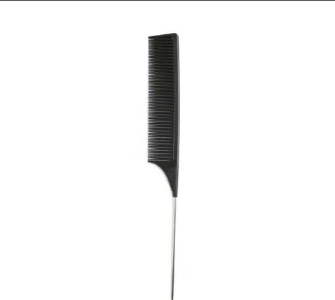 Professional Hair Tail Comb Salon Cut Comb Styling Stainless Steel Spiked Black Fine-tooth Metal Pin Anti-static Style