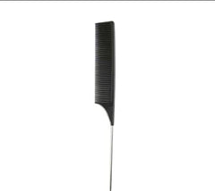 Professional Hair Tail Comb Salon Cut Comb Styling Stainless Steel Spiked Black Fine-tooth Metal Pin Anti-static Style