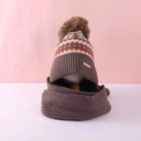 Sweater Hat W/Scarf Attached