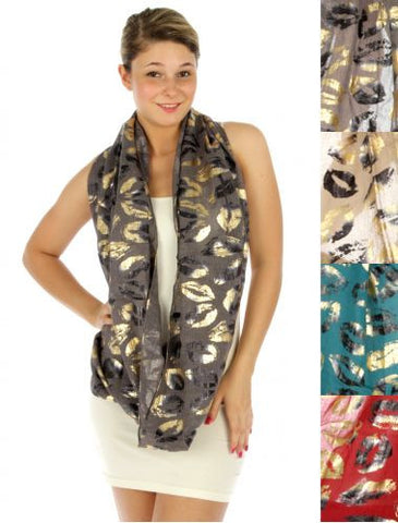 Metallic lip infinity scarves