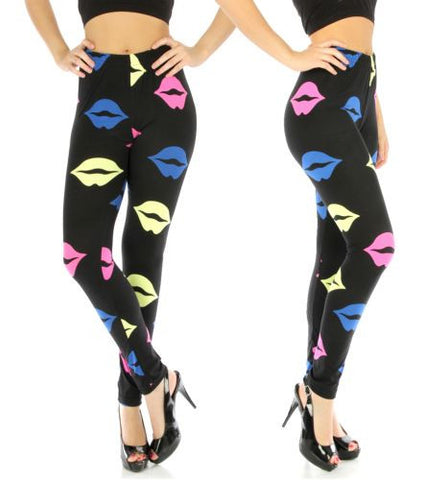 Lip cotton blend leggings